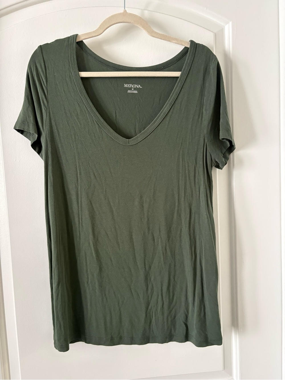 Merona Olive Green Short-Sleeve V-Neck Tee